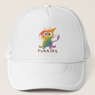 Purride – Rainbow Cat with Messy Fur LGBTQ Trucker Hat