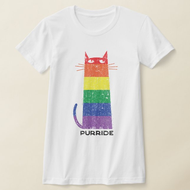 Purride Shirt LGBT Funny Gay Pride Cat Saying Grap (Laydown)