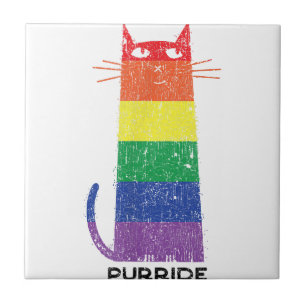 Purride Shirt LGBT Funny Gay Pride Cat Saying Grap Ceramic Tile