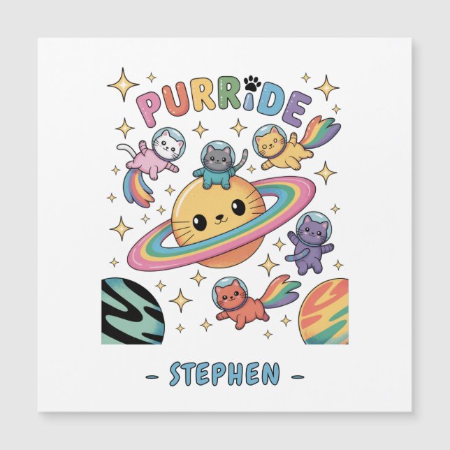 Purride Space Cats – Kawaii Astronaut Cats (Front)