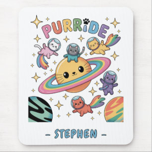 Purride Space Cats – Kawaii Astronaut Cats Mouse Pad