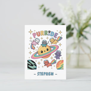 Purride Space Cats – Kawaii Astronaut Cats Postcard