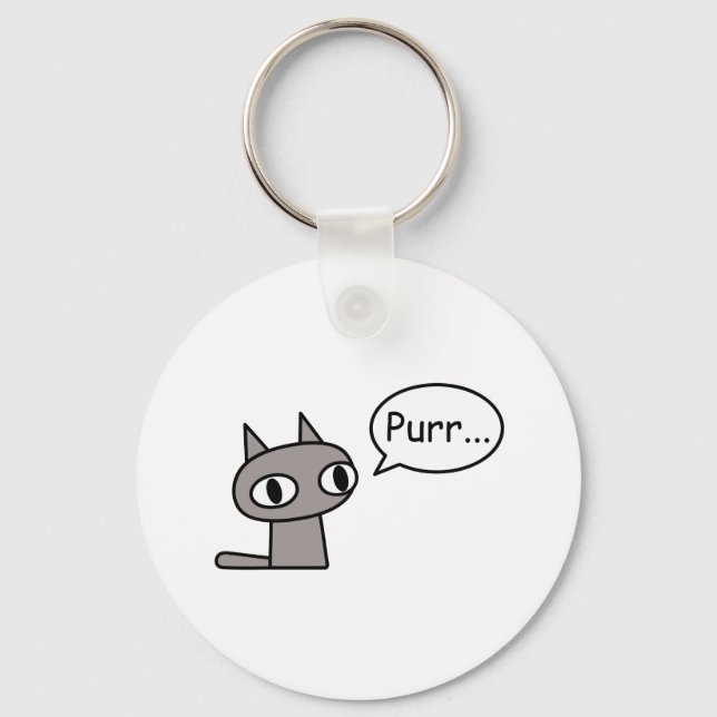 Purring Cat Key Ring (Front)