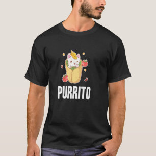 Purrito Cat Burrito Pun Funny Mexican Food Kitty T-Shirt