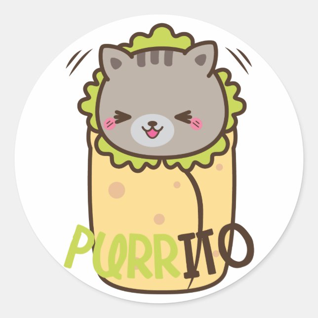 Purrito (Cat & Burrito) Stickers (Front)