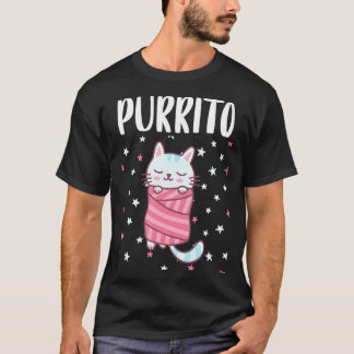 Purrito Funny Kawaii Cat In A Burrito Kitty Kat T-Shirt