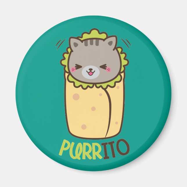 Purrito Kitty Cat Burrito Magnet (Front)