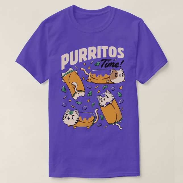 Purritos Time Burrito Cat Funny Mexican Food by To T-Shirt (Design Front)