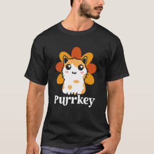 Purrkey Cat Turkey Happy Thanksgiving T-Shirt