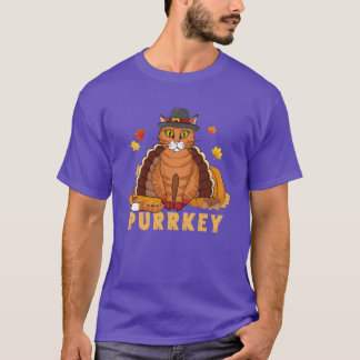 Purrkeyurkey Cat Funnyhanksgiving Cat Lover funny T-Shirt