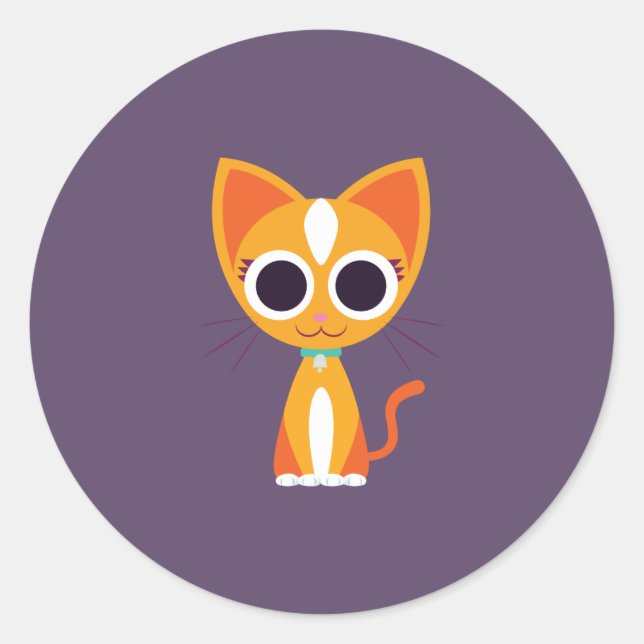 Purrl the Cat Classic Round Sticker (Front)
