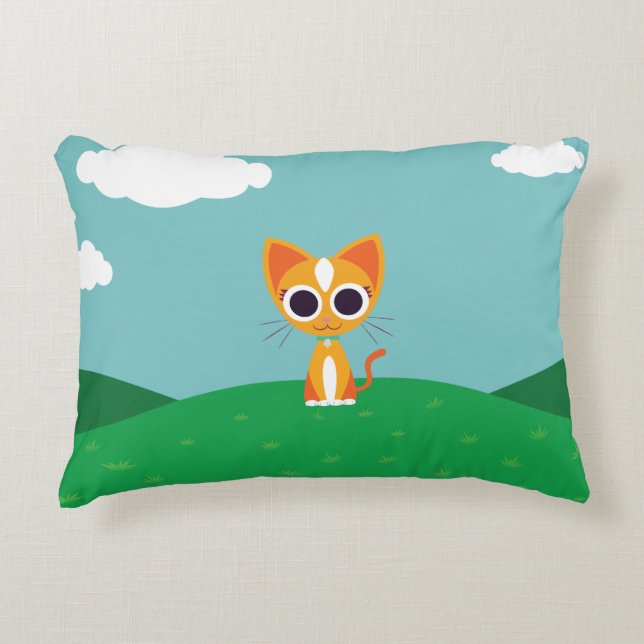 Purrl the Cat Decorative Cushion (Front)
