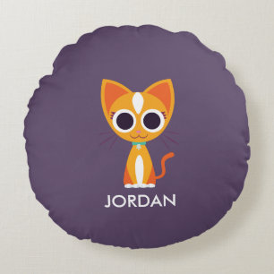 Purrl the Cat Round Cushion