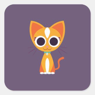 Purrl the Cat Square Sticker