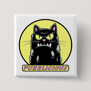 Purrlicious 15 Cm Square Badge