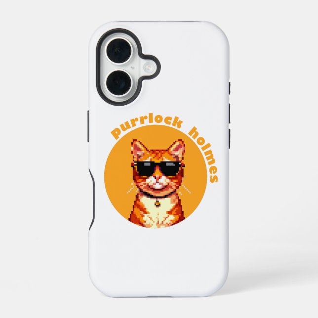 Purrlock Holmes Cat iPhonecase iPhone 16 Case (Back)