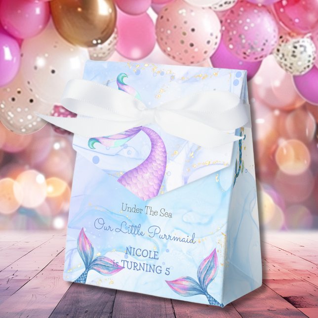 Purrmaid fantasy cat mermaid girl birthday favour box (Creator Uploaded)