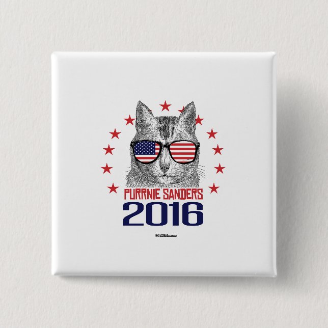 Purrnie Sanders 2016 15 Cm Square Badge (Front)