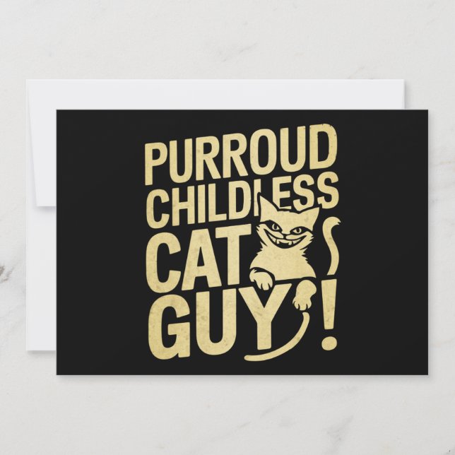 Purroud Childless Cat Guy Voting For President Invitation (Front)