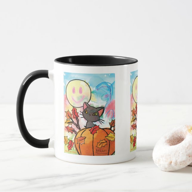 Purrrfect Autumn - Kids Art for CHOC Mug (With Donut)