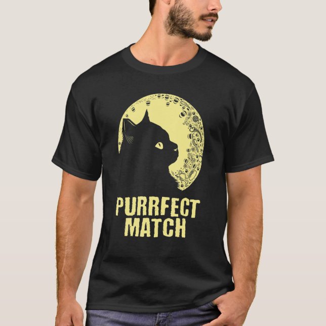 Purrrfect Match Cat Mom Couples Cat Dad  Anniversa T-Shirt (Front)