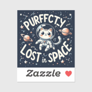 Purrrfectly Lost in Space Cute Cat Astronaut Vinyl