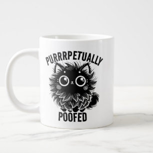 Purrrpetually Poofed Cat 2 Large Coffee Mug