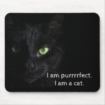 Purrrrfect black cat - Mouse Pad