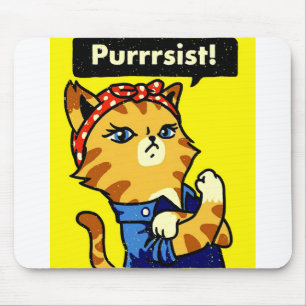 Purrrsist, Cat Purrsist, cat pursist Mouse Pad