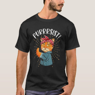 Purrrsist Persistent Cat Flexing Biceps Gym Workou T-Shirt