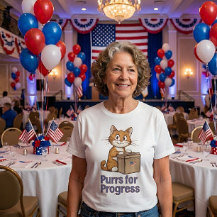 Purrs for Progress Funny Cat Voting Shirt