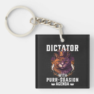 Purrsuasion Agenda Funny Bossy Cat Key Ring