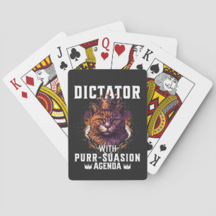 Purrsuasion Agenda Funny Bossy Cat Playing Cards