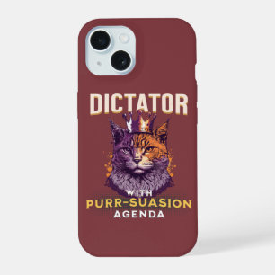 Purrsuasion Agenda Funny Cat Design iPhone 15 Case