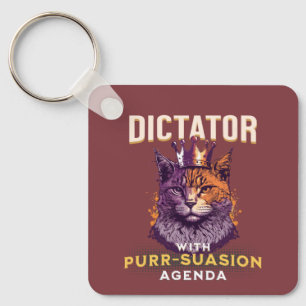 Purrsuasion Agenda Funny Cat Design Key Ring