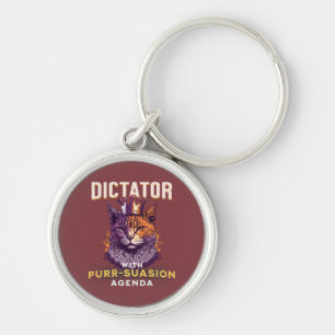 Purrsuasion Agenda Funny Cat Design  Key Ring
