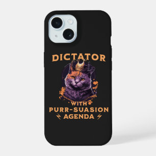 Purrsuasion Agenda Funny King Cat iPhone 15 Case