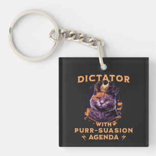 Purrsuasion Agenda Funny King Cat Key Ring