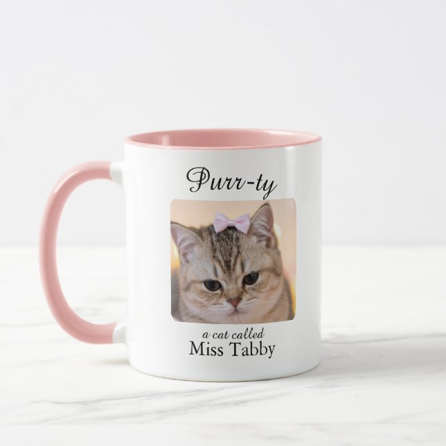 Purrty Cat Personalised Mug (Left)