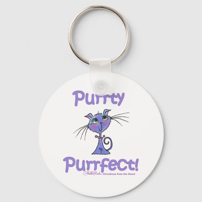 Purrty Purrfect Kitty Key Ring (Front)
