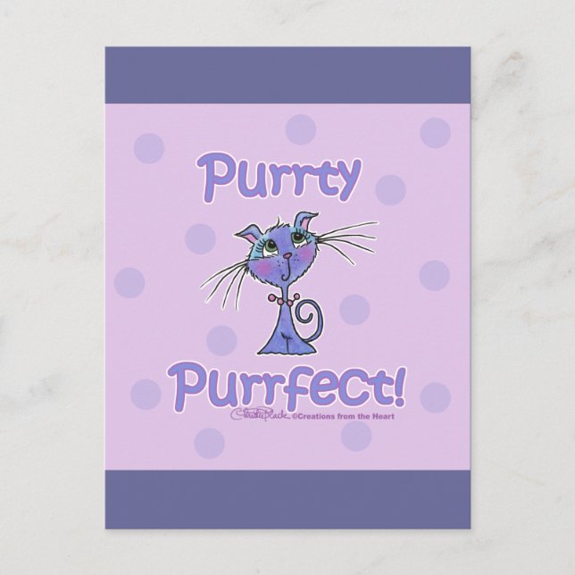 Purrty Purrfect Kitty Postcard (Front)