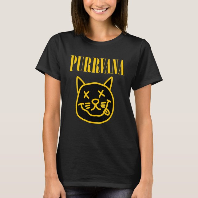 Purrvana cute and  cat T-Shirt (Front)