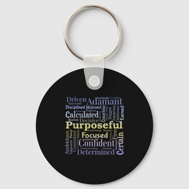 Purseful Word Cloud Art Achiever Motivation Insrat Key Ring (Front)