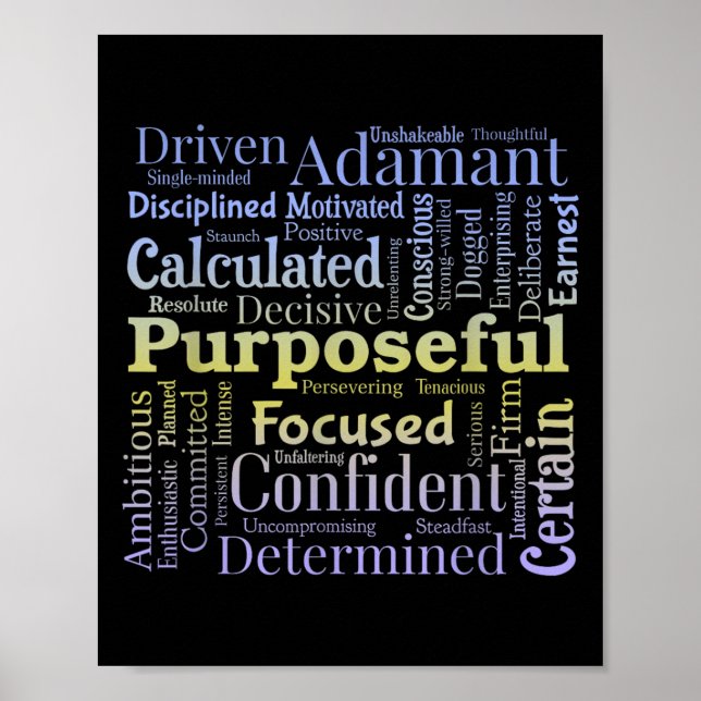 Purseful Word Cloud Art Achiever Motivation Insrat Poster (Front)