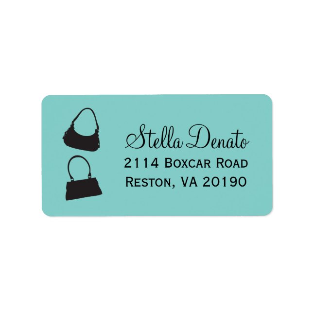 Purses Address Labels - Blue (Front)