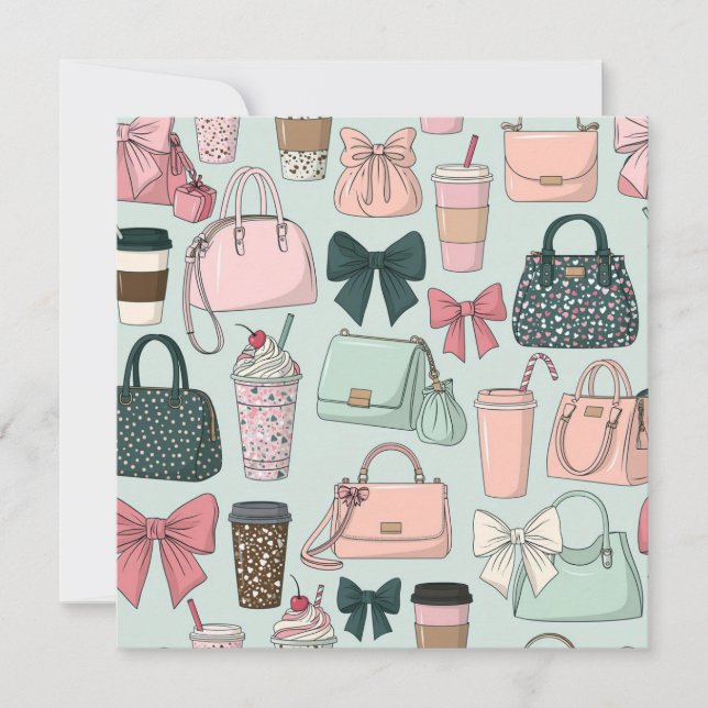 Purses, bows & lattes card (Front)