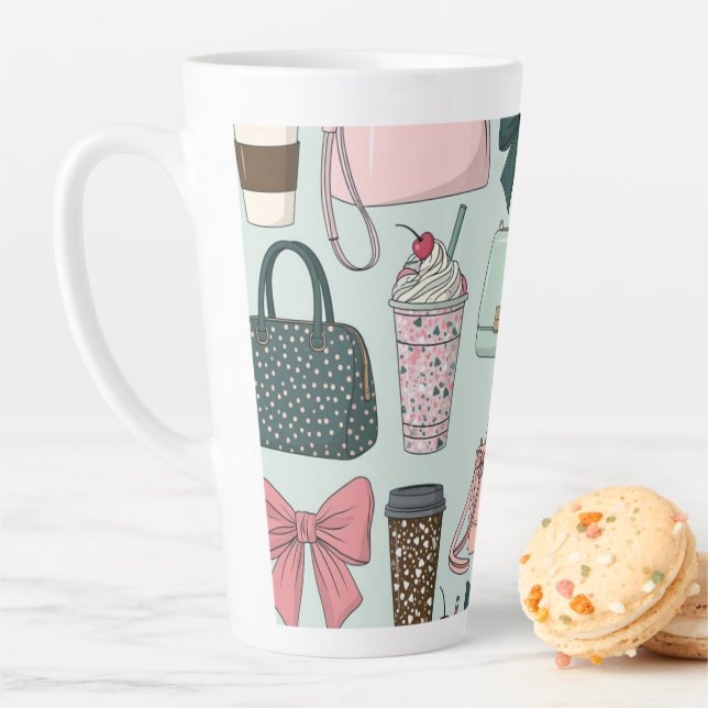 Purses, bows & lattes latte mug (In Situ)