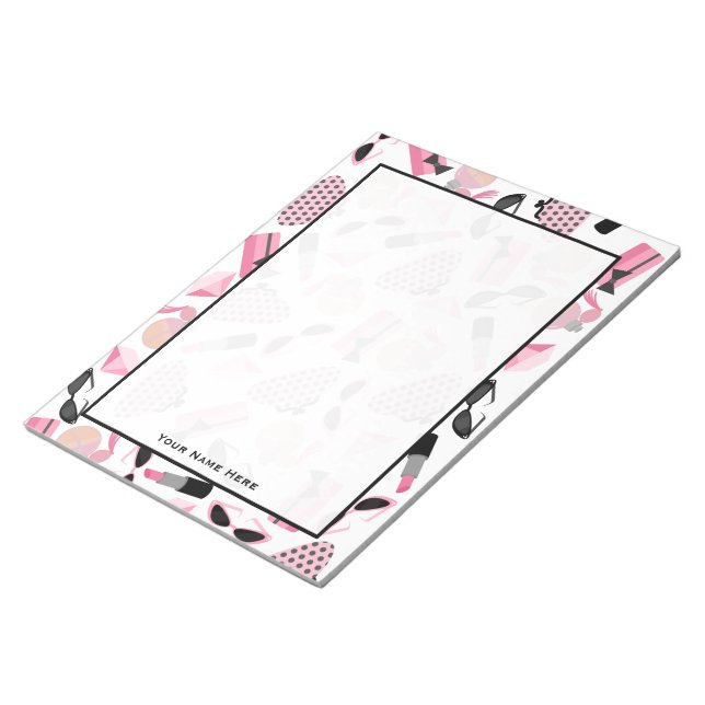 Purses Perfume Sunglasses & Lipstick Notepad (Angled)