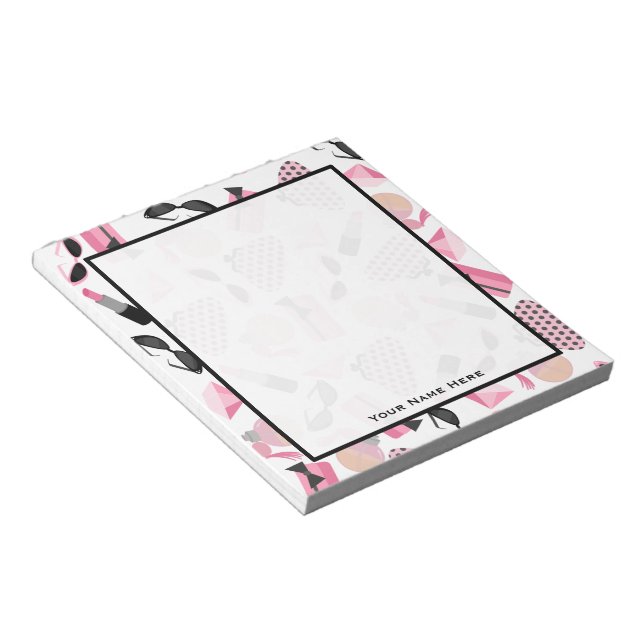 Purses Sunglasses Perfume & Lipstick Notepad (Angled)