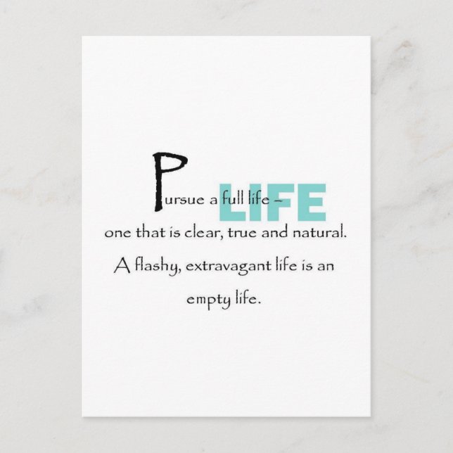 Pursue a Full Life Postcard (Front)